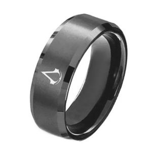 Black Titanium Assassin's Creed Ring